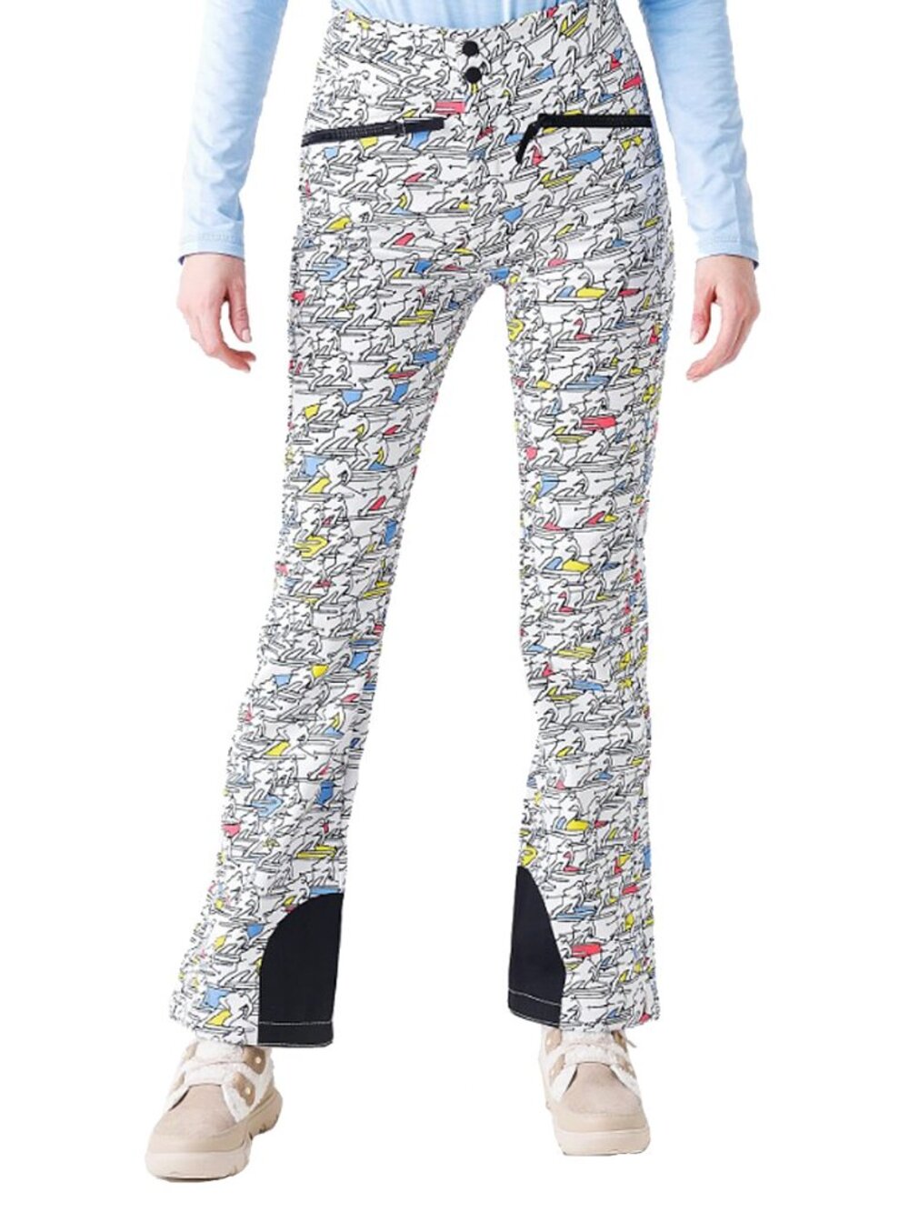 NEW BOGNER FIRE & ICE IREEN SKI PANTS!  COLORFUL SKIER PRINT  STRETCH FABRIC